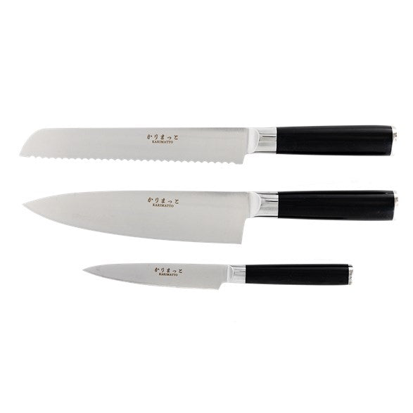Knivset 3-del - Allkniv 12 cm, Kockkniv 20 cm, Brödkniv 20 cm